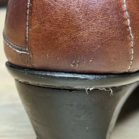 Pikolinos Pumps Women Size 7 US, 37 EU Shoes Brown Leather Stitch Heels Round - Picture 9 of 10